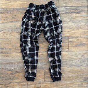 Hollister Black and White Plaid Joggers